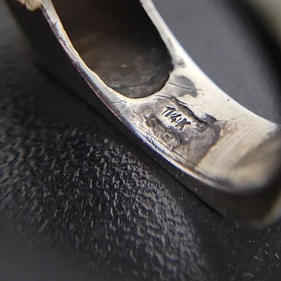 Vintage Unisex Ring Silver And 14kGold Ring - Picture 7 of 9